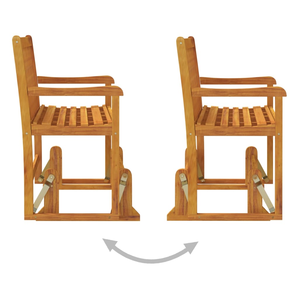 Solid Acacia Wood Garden Swing Bench 110cm - Natural Charm