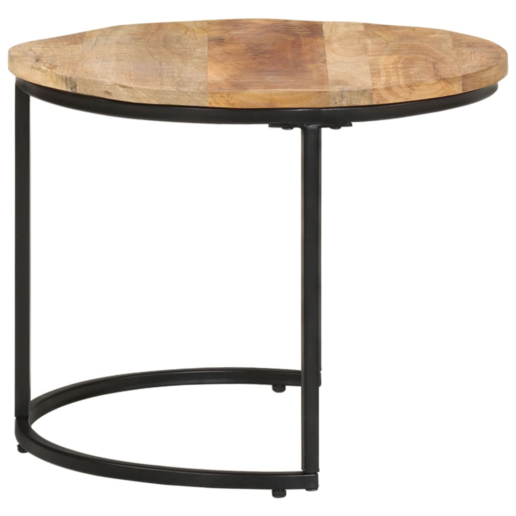 Nesting Tables 3 pcs Rough Mango Wood