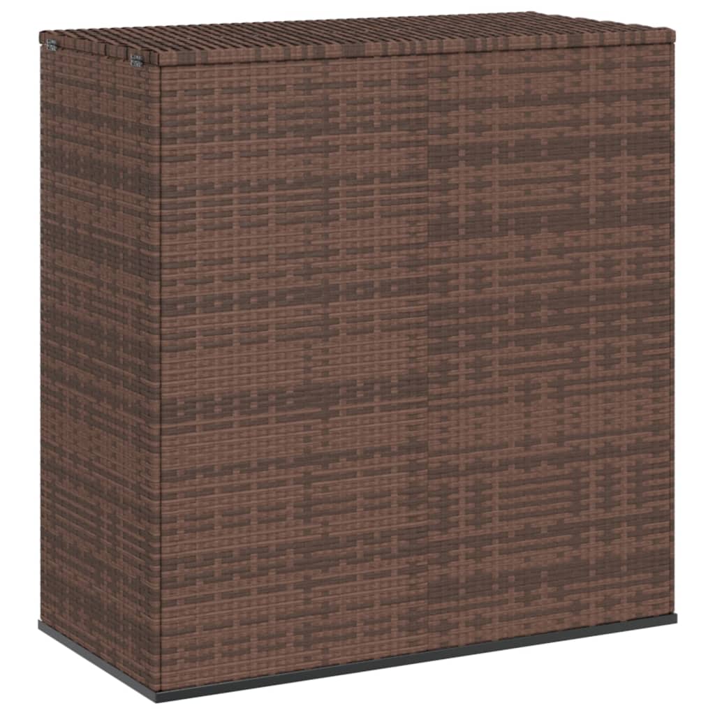 Brown PE Rattan Garden Cushion Box 100x49x103.5 cm - Stylish Storage