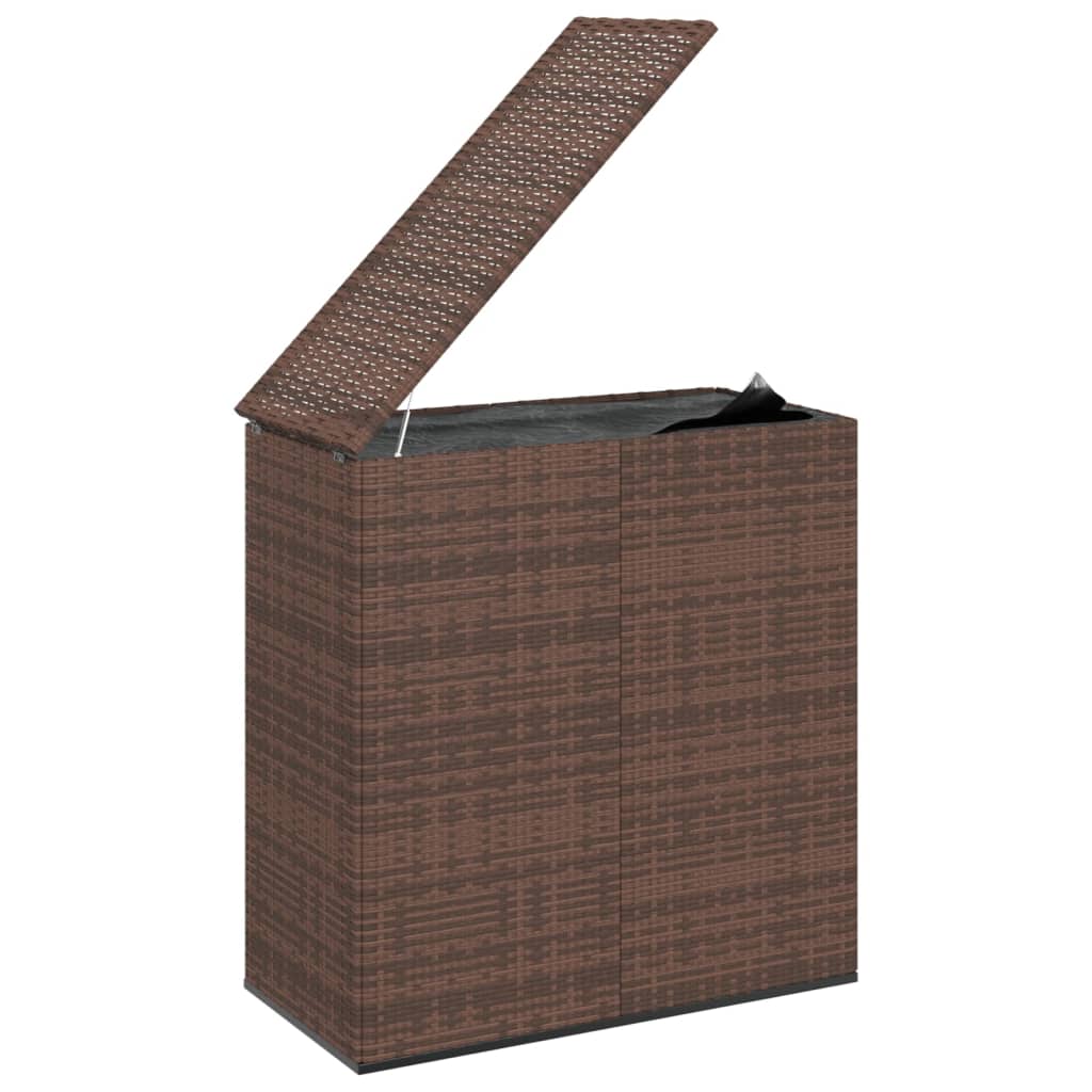 Brown PE Rattan Garden Cushion Box 100x49x103.5 cm - Stylish Storage