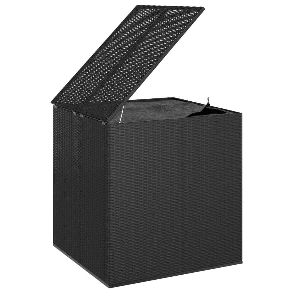 Black PE Rattan Garden Cushion Box 100x97.5x104 cm