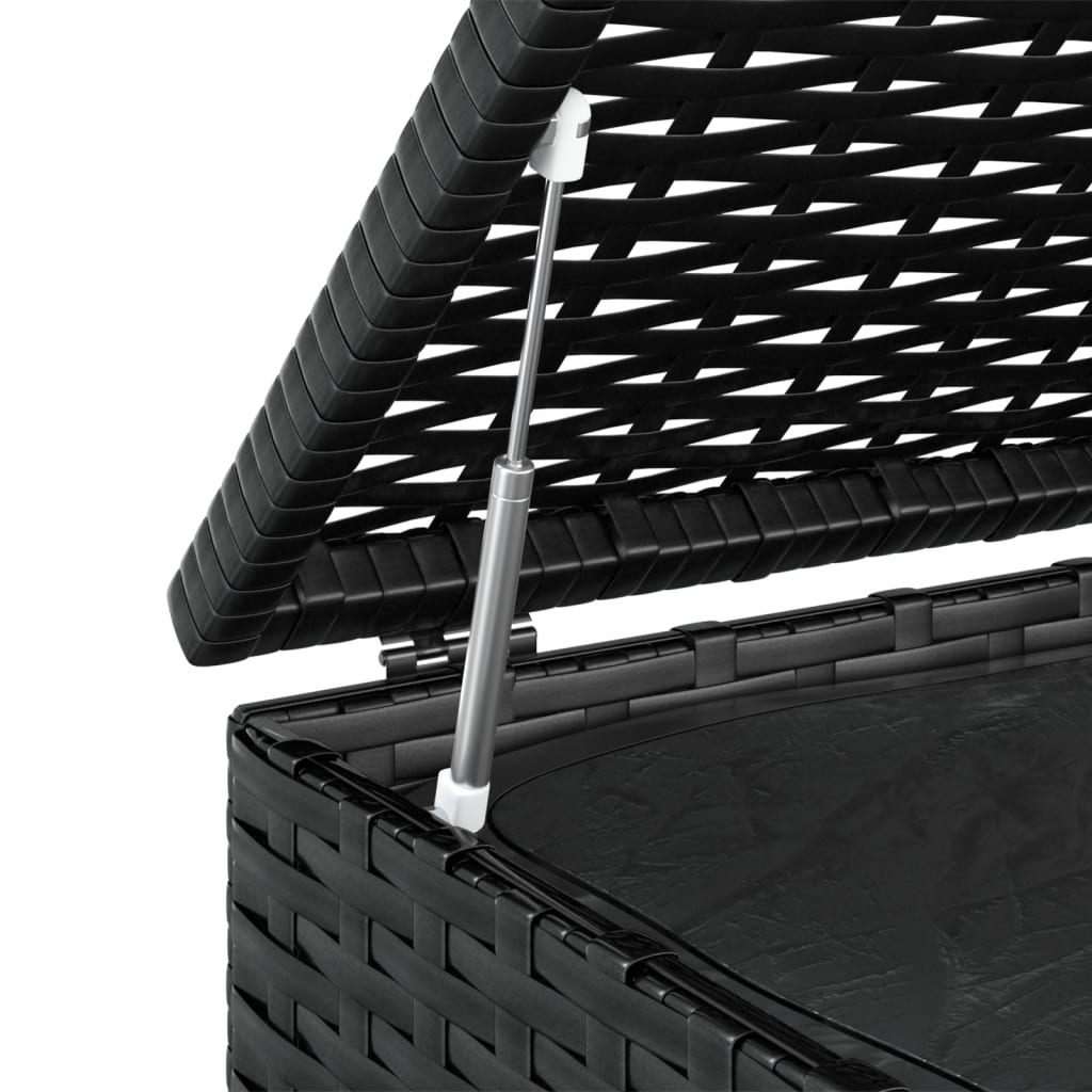 Black PE Rattan Garden Cushion Box 100x97.5x104 cm