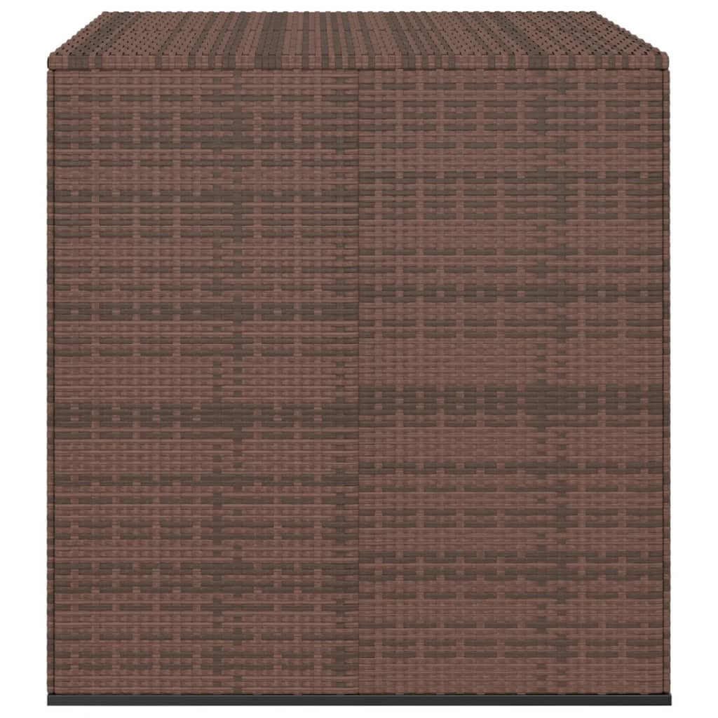 Brown PE Rattan Garden Cushion Box 100x97.5x104 cm - Stylish Storage