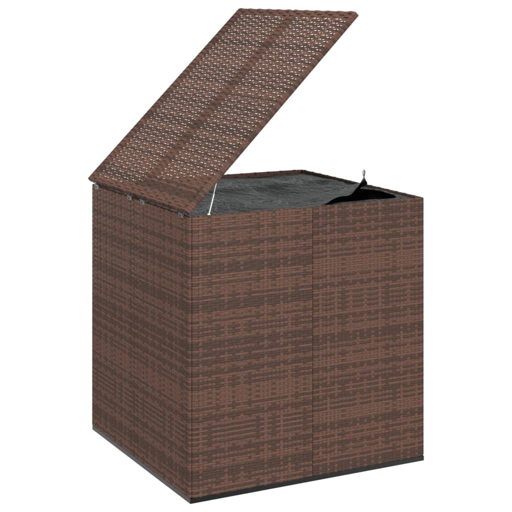 Brown PE Rattan Garden Cushion Box 100x97.5x104 cm - Stylish Storage