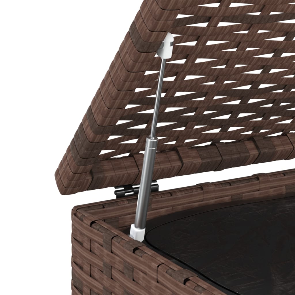Brown PE Rattan Garden Cushion Box 100x97.5x104 cm - Stylish Storage