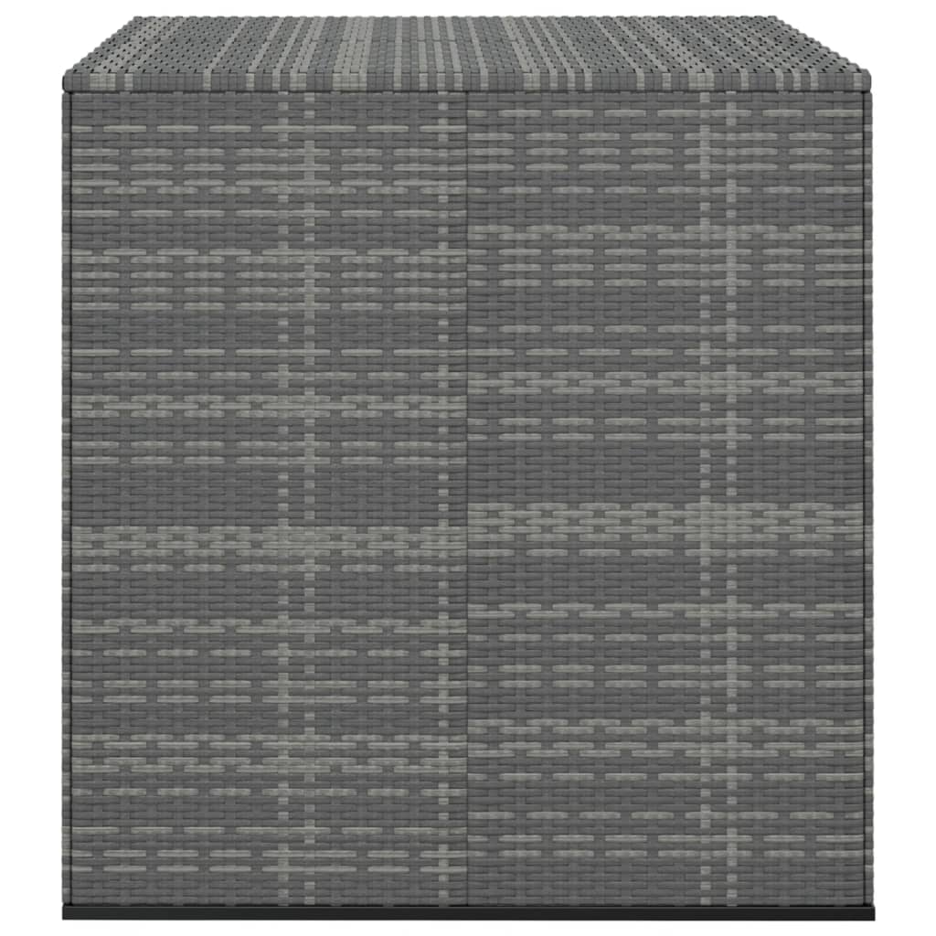 Spacious Grey PE Rattan Garden Cushion Box - 100x97.5x104 cm