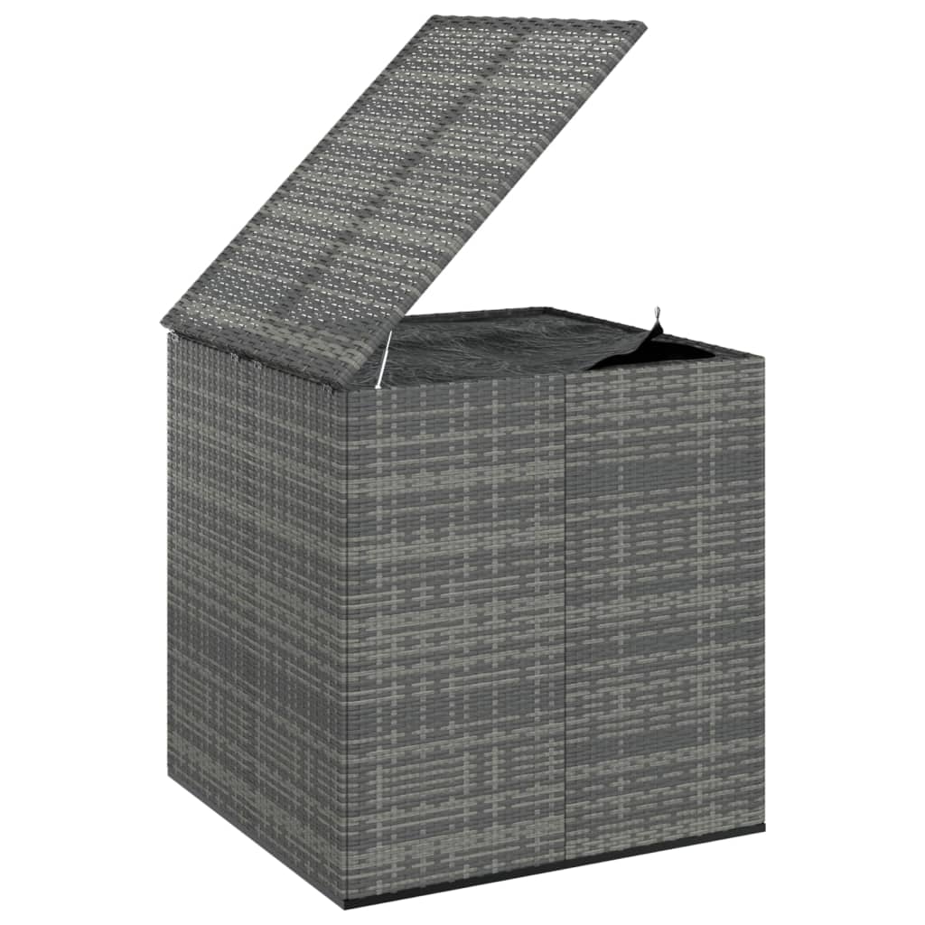 Spacious Grey PE Rattan Garden Cushion Box - 100x97.5x104 cm