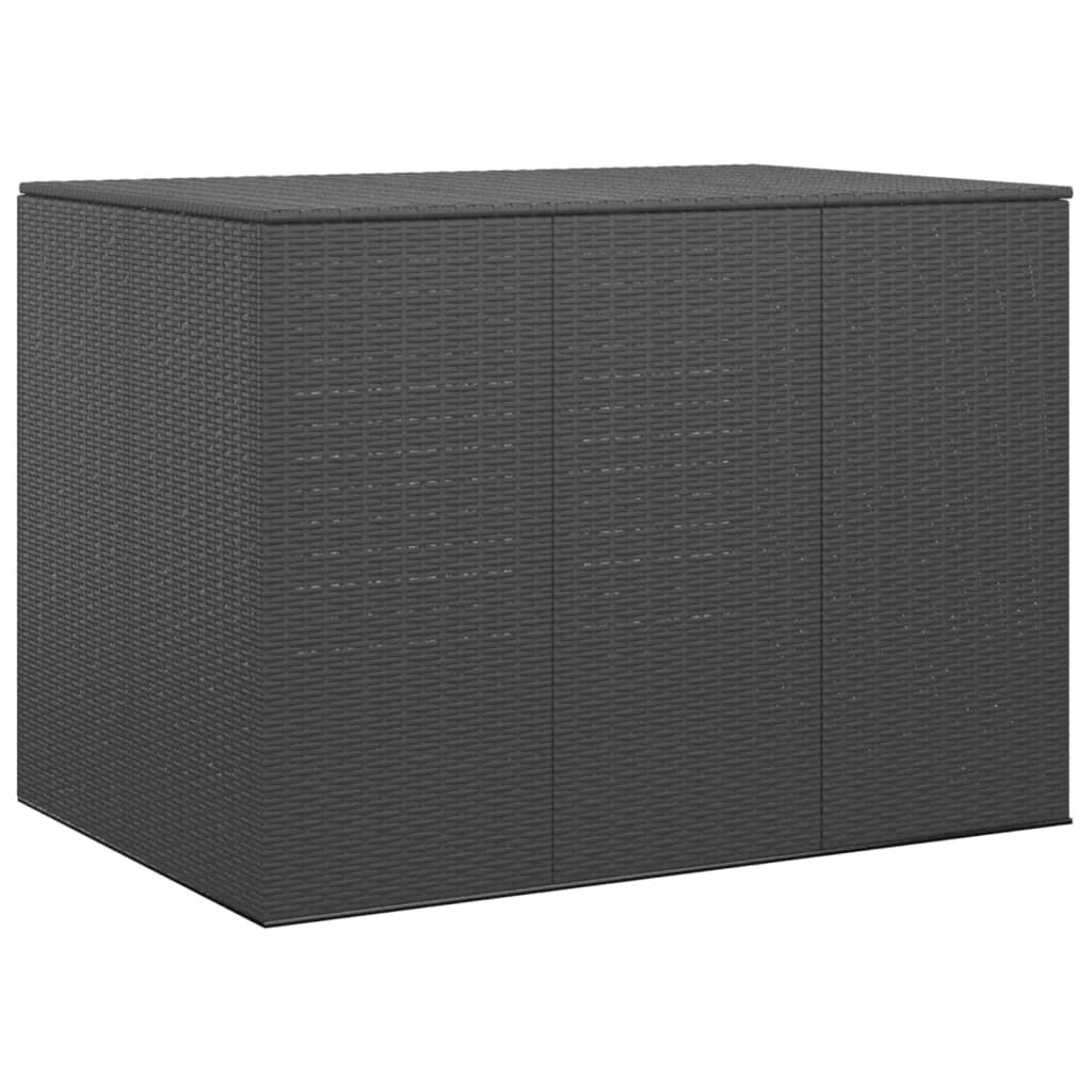 Large Black PE Rattan Garden Cushion Box 145x100x103 cm