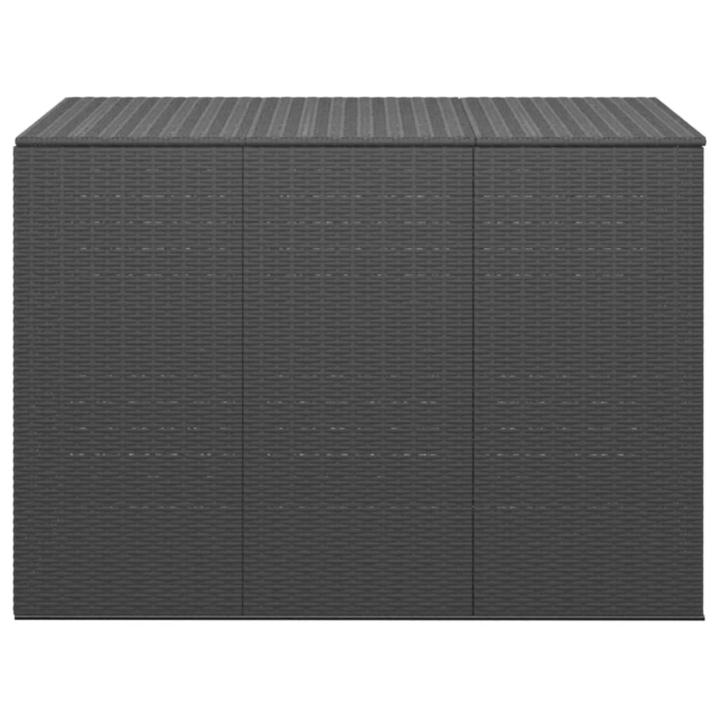 Large Black PE Rattan Garden Cushion Box 145x100x103 cm