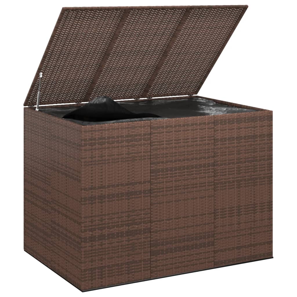 Brown PE Rattan Garden Cushion Box 145x100x103 cm - Stylish Storage