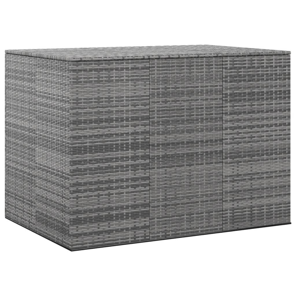 Grey PE Rattan Garden Cushion Box, 145x100x103 cm - Stylish Storage