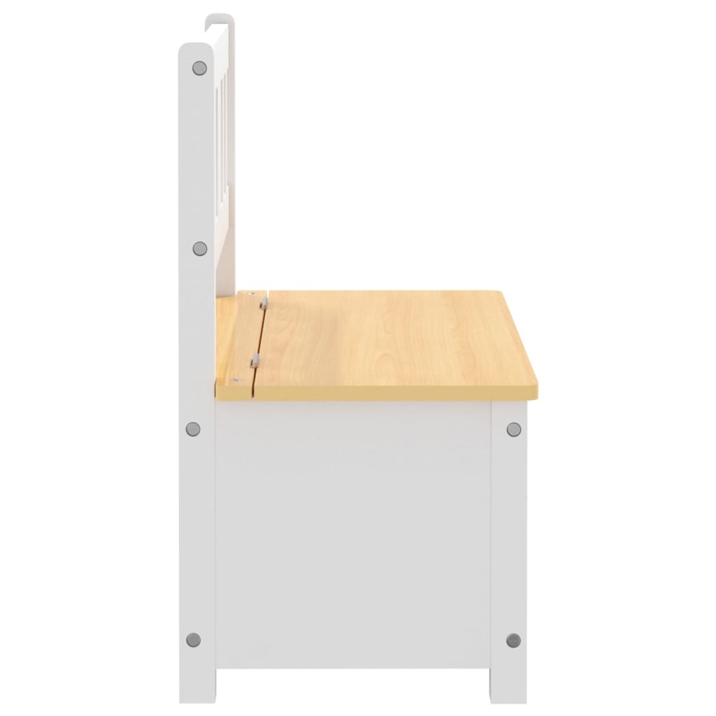 Kids Storage Bench in White & Beige MDF, 60x30x55 cm