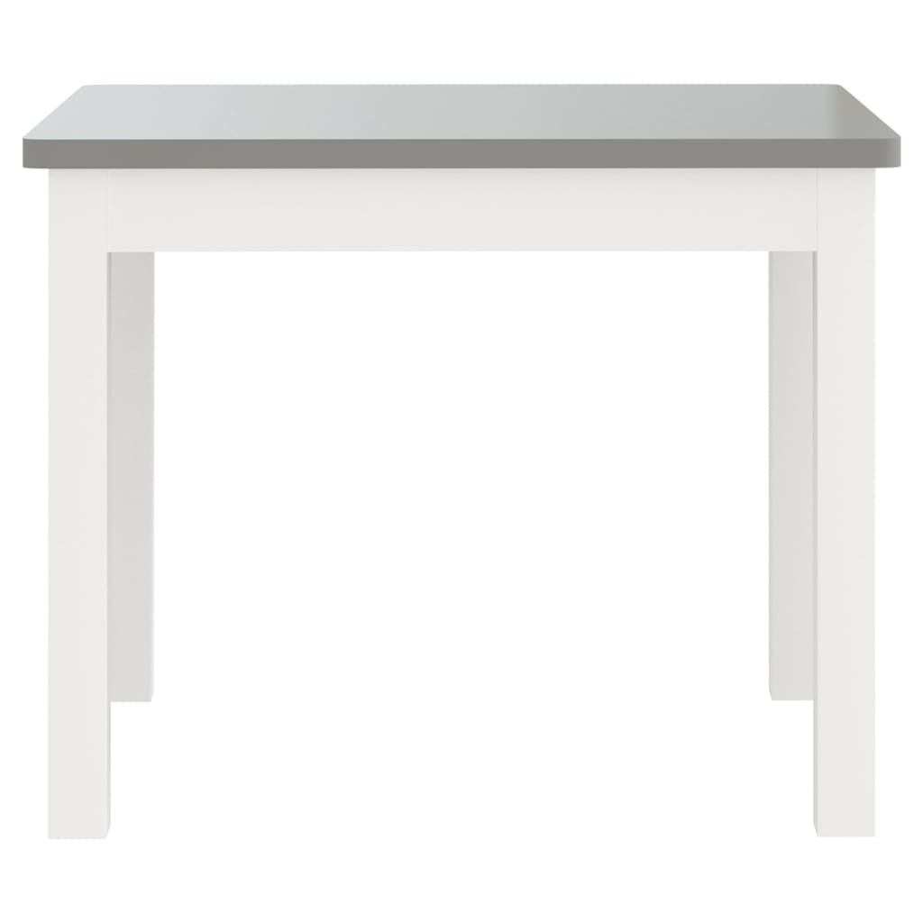 White & Grey 3-Piece Kid's Table & Chair Set - Durable MDF