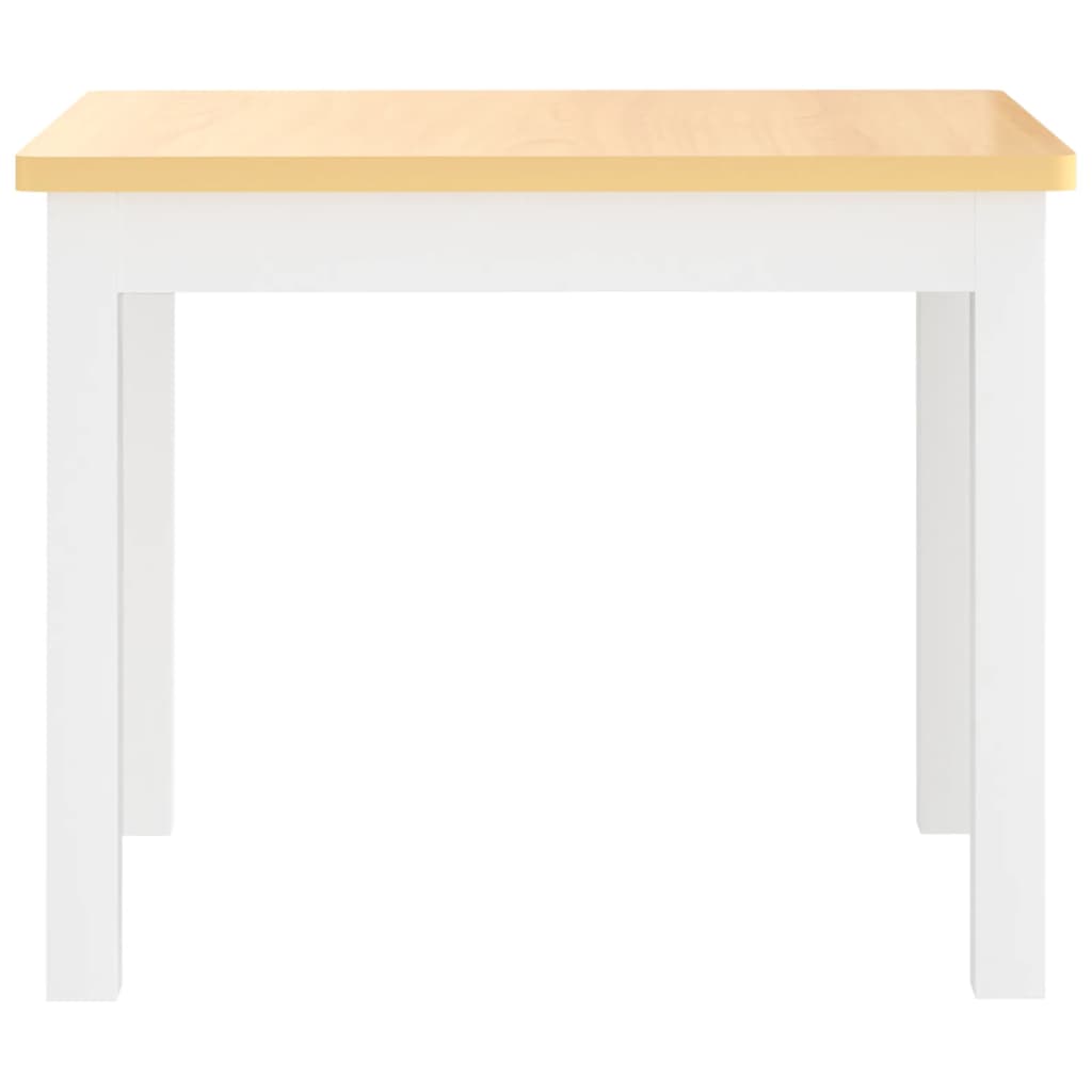 Kids 3-Piece Table & Chair Set - White & Beige MDF