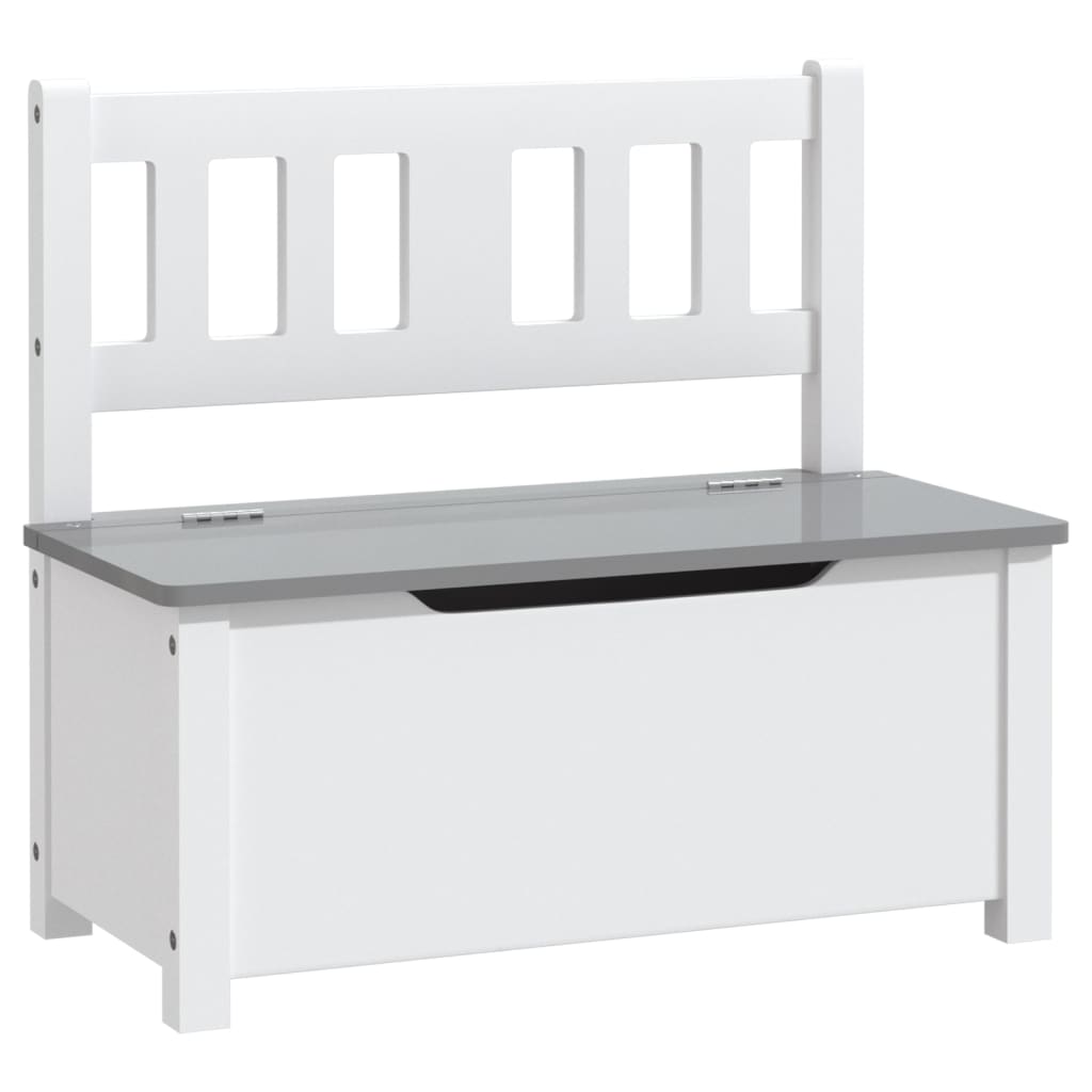 White & Grey MDF 4-Piece Kids Table & Chair Set