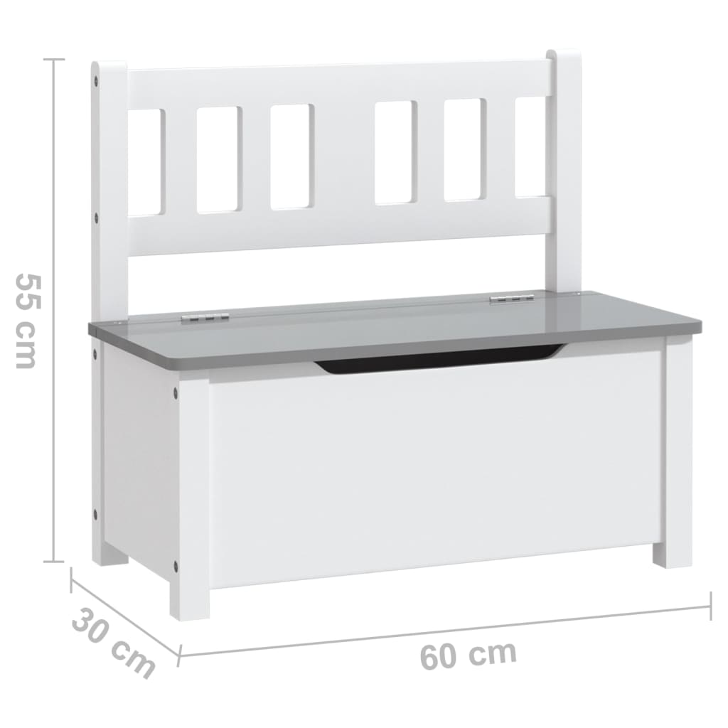 White & Grey MDF 4-Piece Kids Table & Chair Set