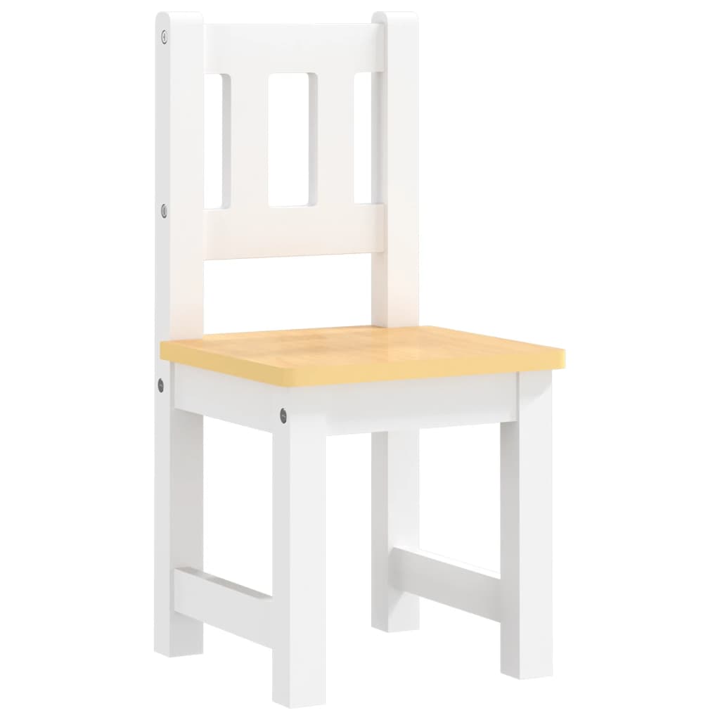 4-Piece Kids Table & Chair Set - White/Beige MDF Furniture
