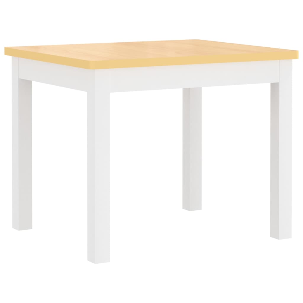 4-Piece Kids Table & Chair Set - White/Beige MDF Furniture