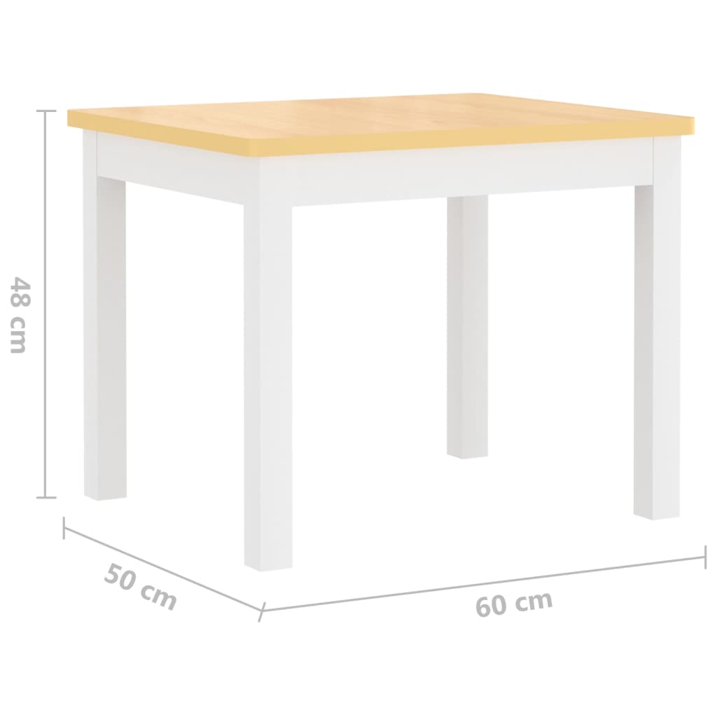 4-Piece Kids Table & Chair Set - White/Beige MDF Furniture