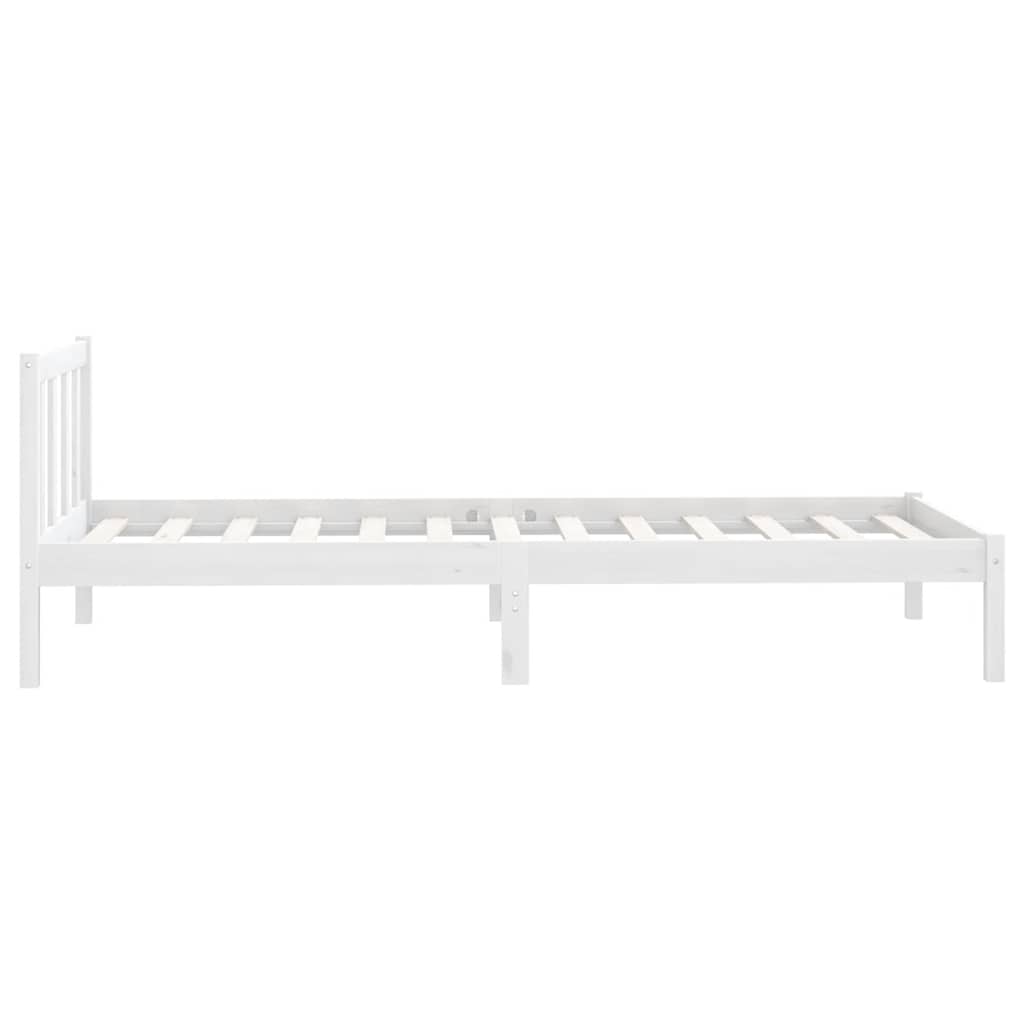 White Solid Wood Bed Frame - Small Single, No Mattress Included