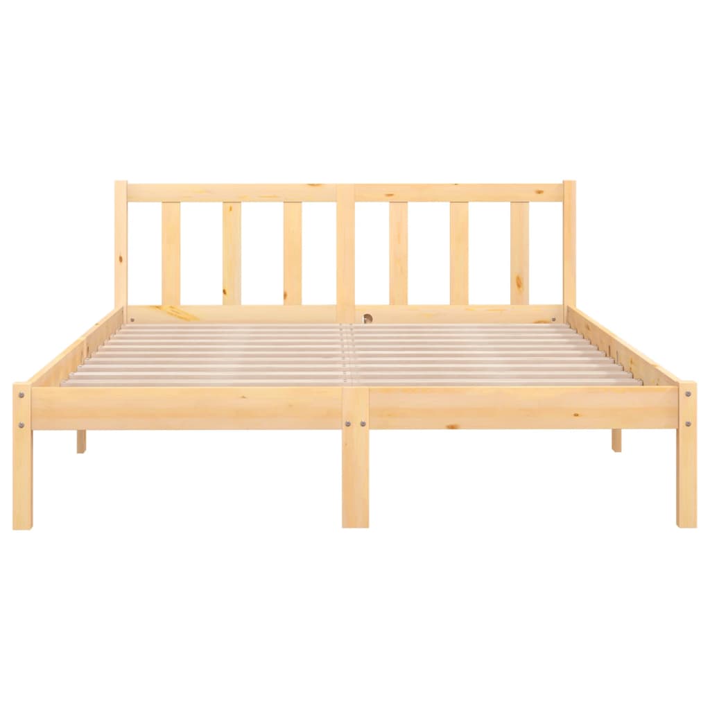 King Size Solid Pine Wood Bed Frame - No Mattress Included