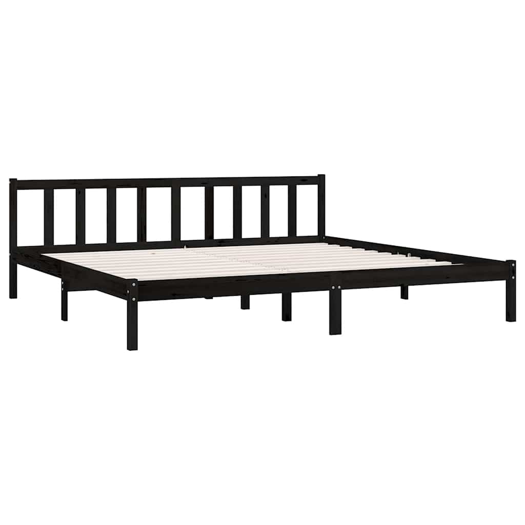 Black Solid Wood Bed Frame 200x200 cm - vidaXL 810106