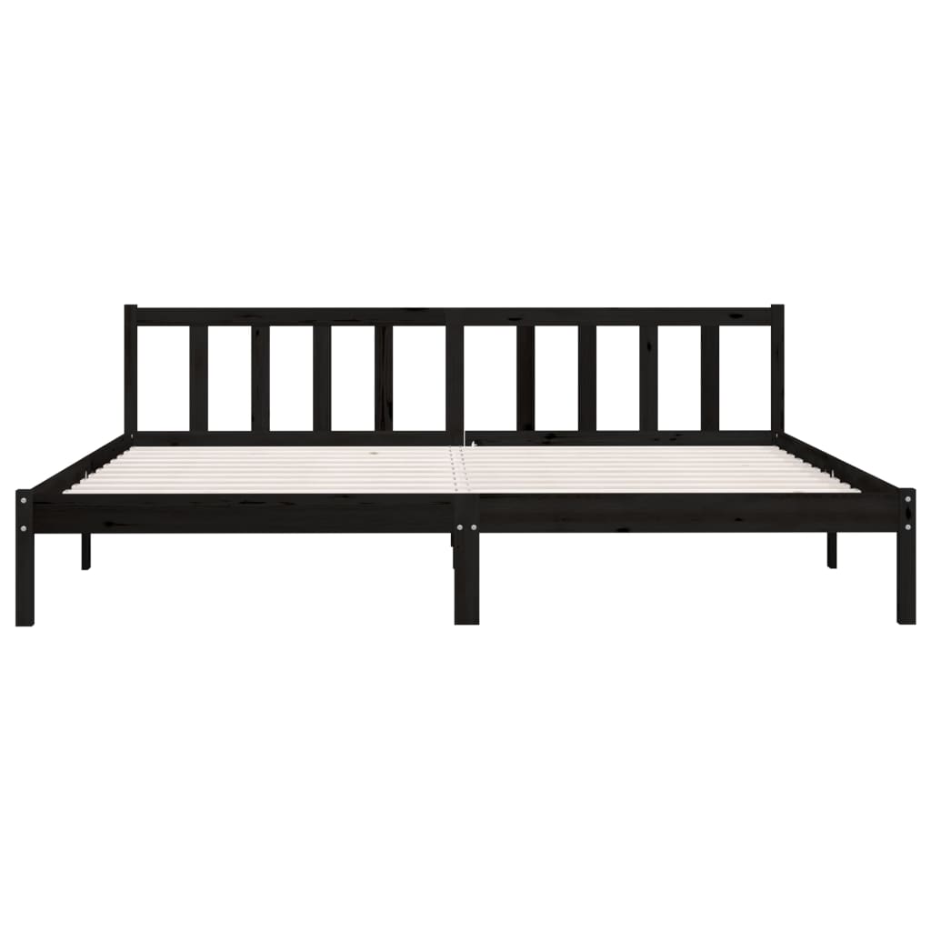 Black Solid Wood Bed Frame 200x200 cm - vidaXL 810106