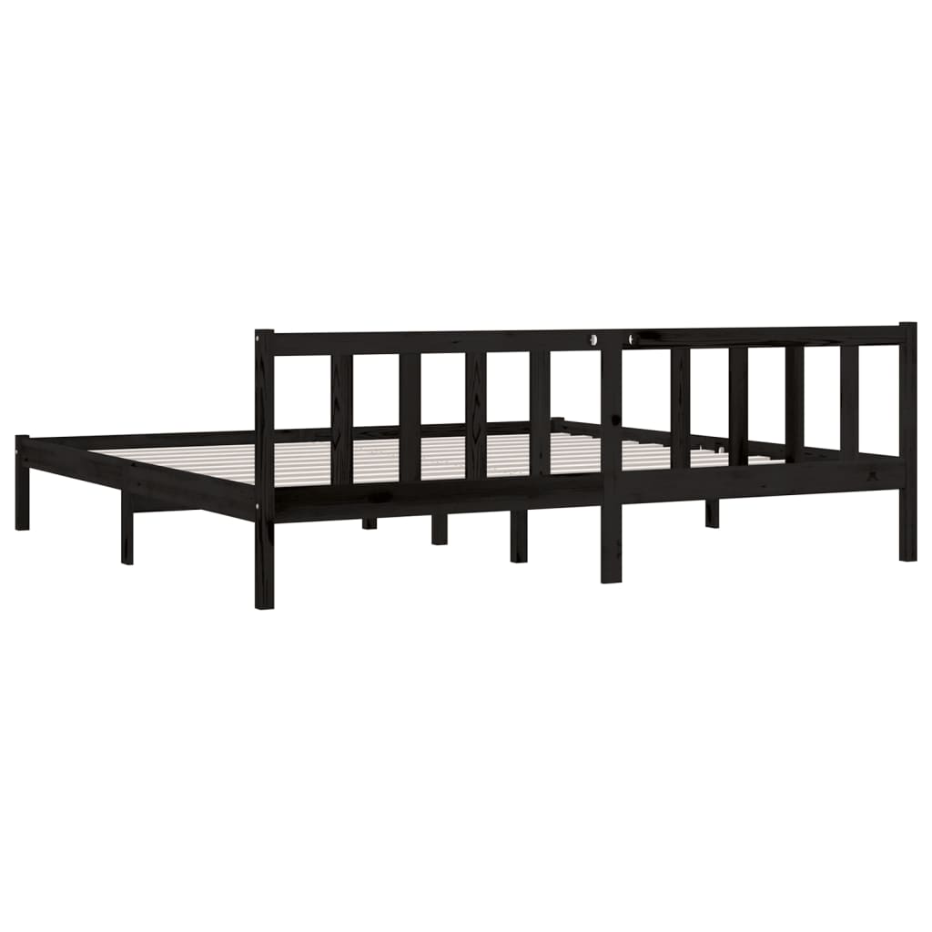 Black Solid Wood Bed Frame 200x200 cm - vidaXL 810106