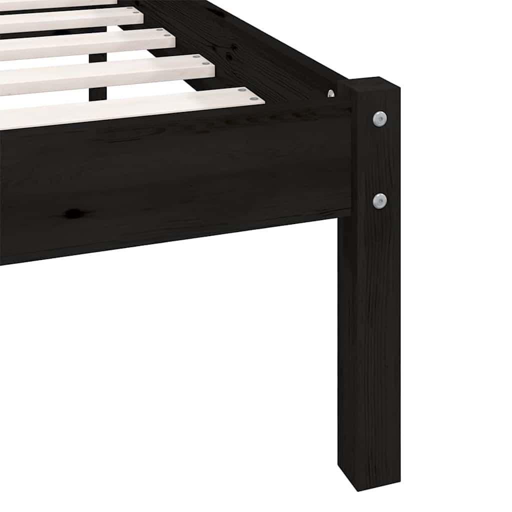 Black Solid Wood Bed Frame 200x200 cm - vidaXL 810106