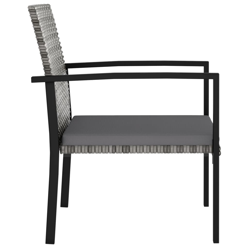 4-Piece Poly Rattan Garden Dining Chairs - Grey