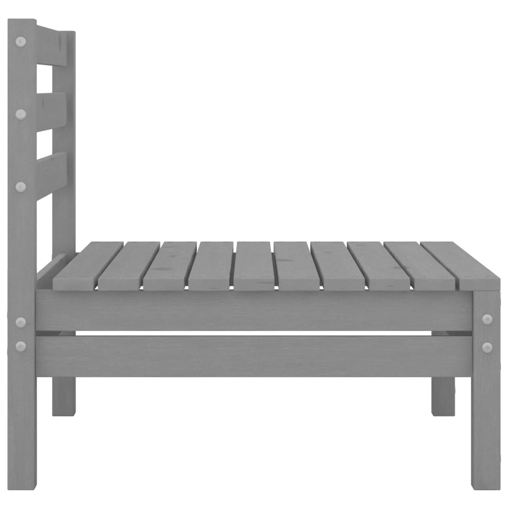 Grey Solid Pinewood 2-Seater Garden Sofa - Stylish & Durable