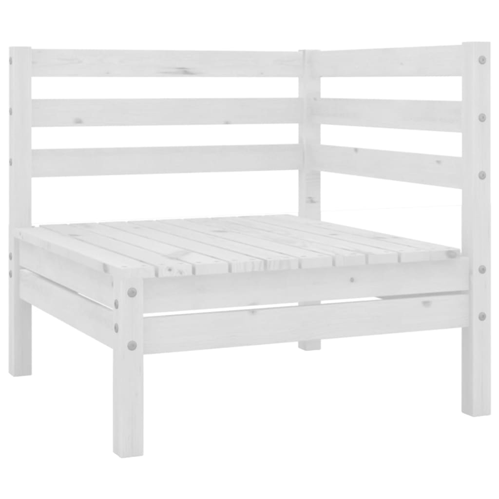 White Solid Pinewood Garden 2-Seater Sofa for Elegant Outdoor Comfort