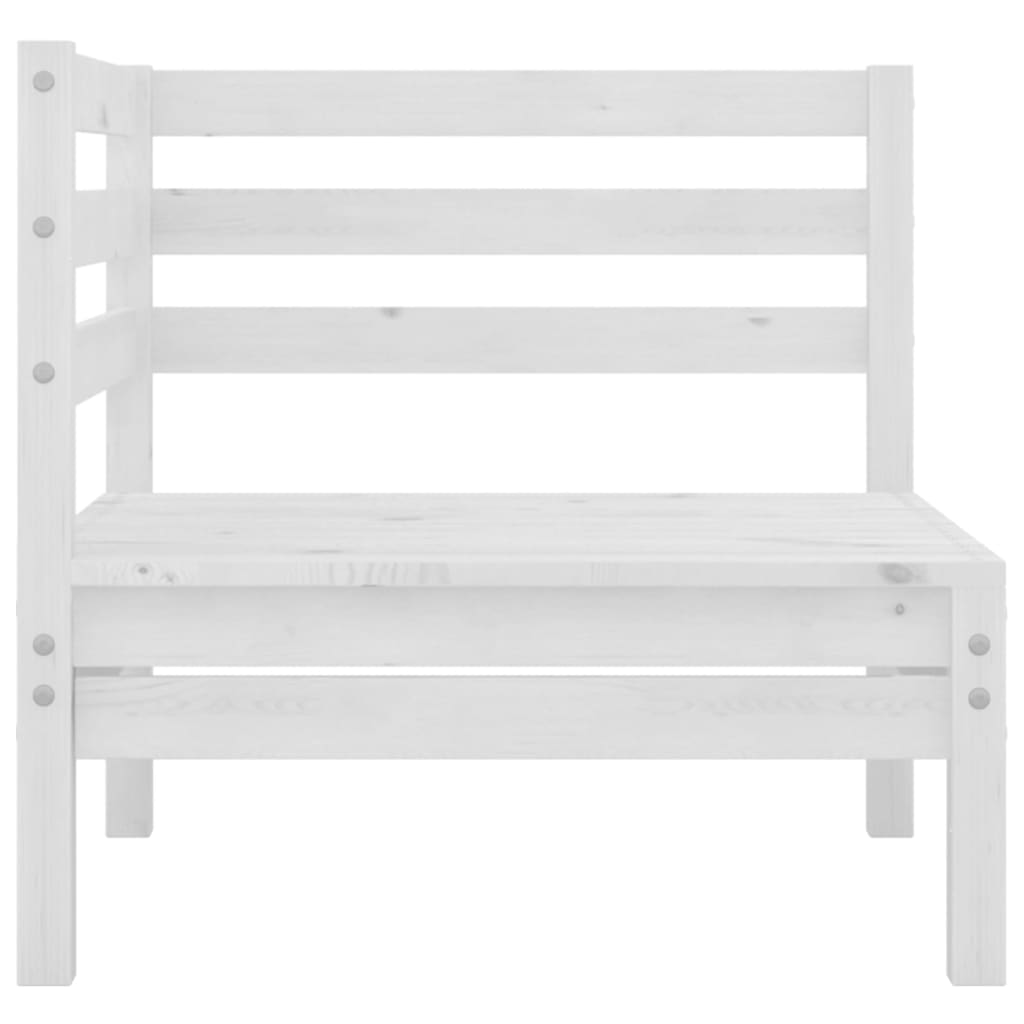 White Solid Pinewood Garden 2-Seater Sofa for Elegant Outdoor Comfort