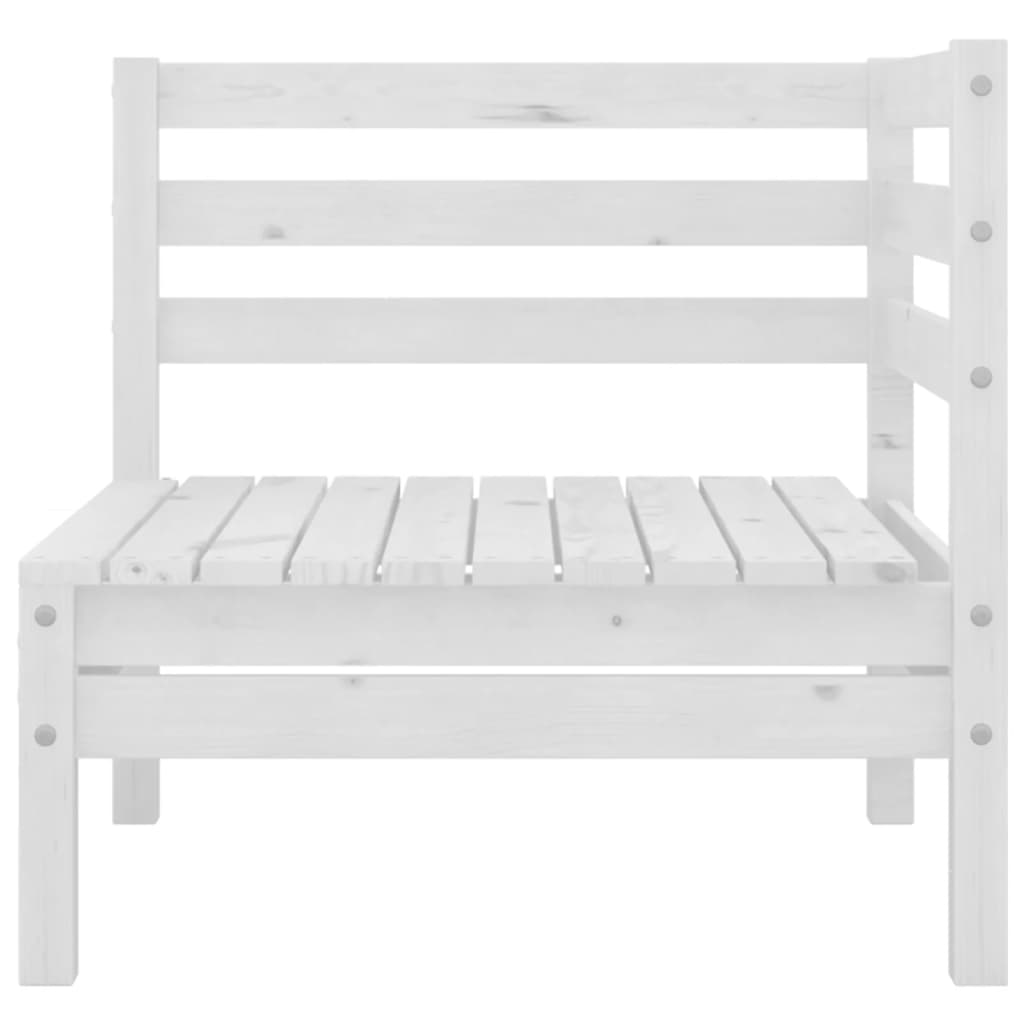 White Solid Pinewood Garden 2-Seater Sofa for Elegant Outdoor Comfort