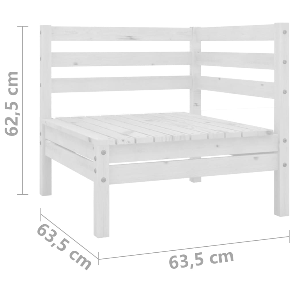 White Solid Pinewood Garden 2-Seater Sofa for Elegant Outdoor Comfort