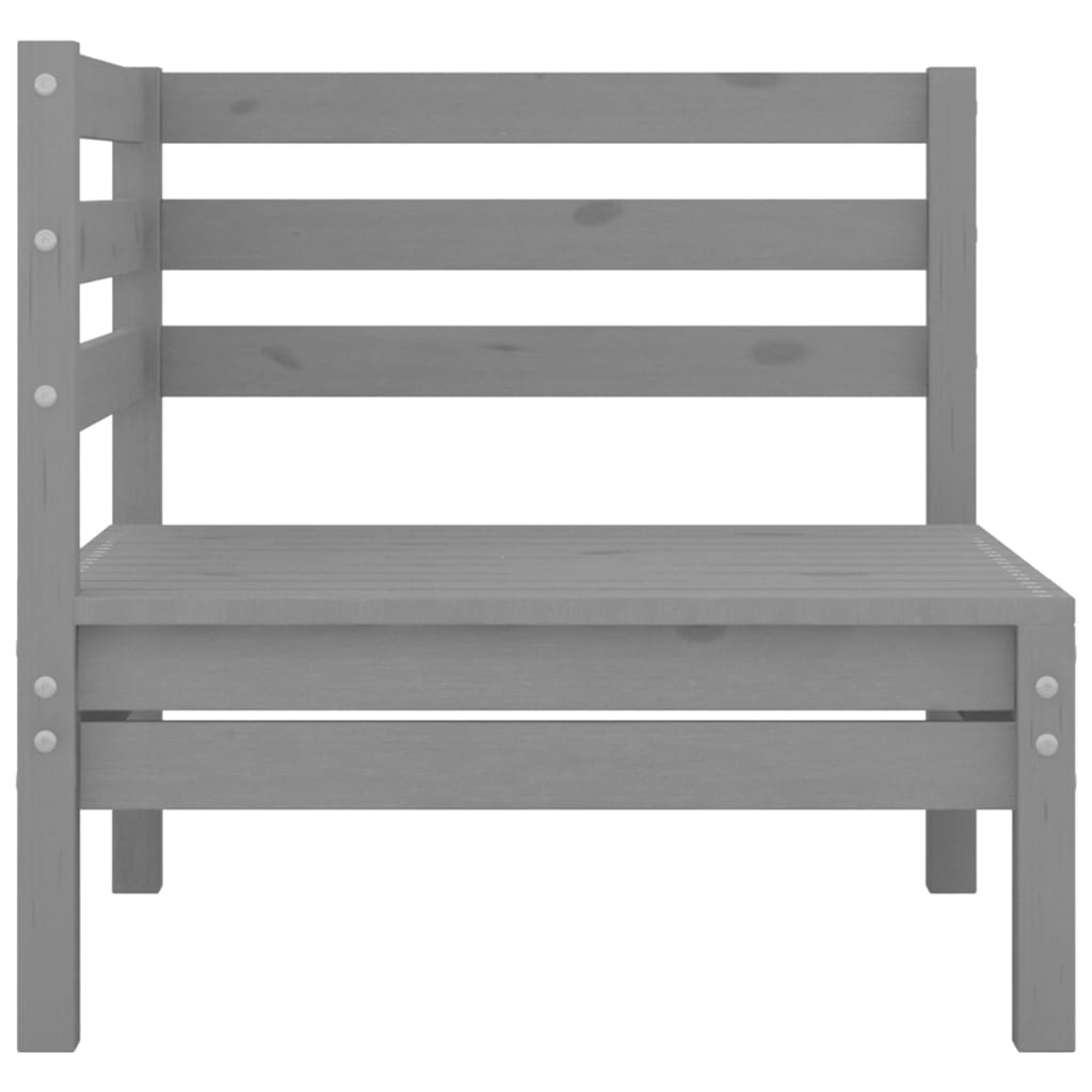 Grey Solid Pinewood Garden 2-Seater Sofa - Stylish & Durable