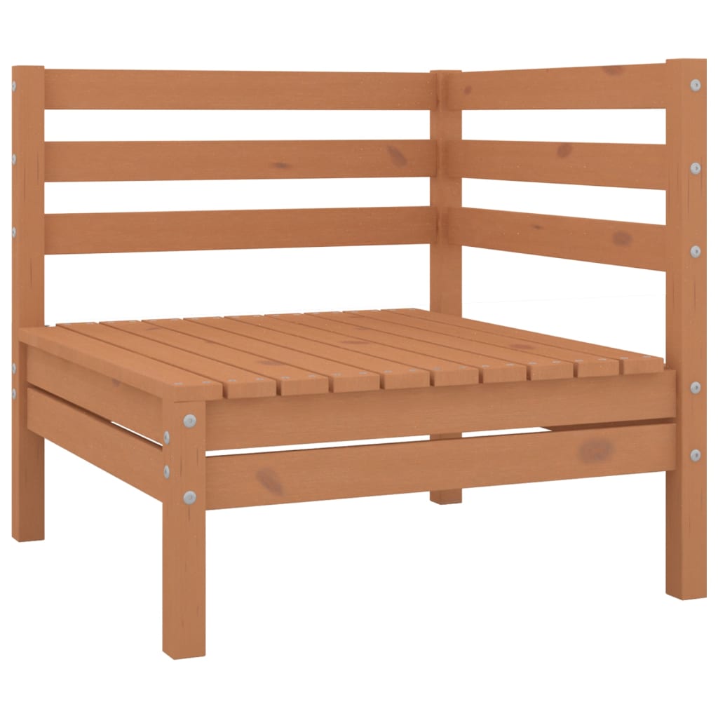 Honey Brown Solid Pinewood 2-Seater Garden Sofa