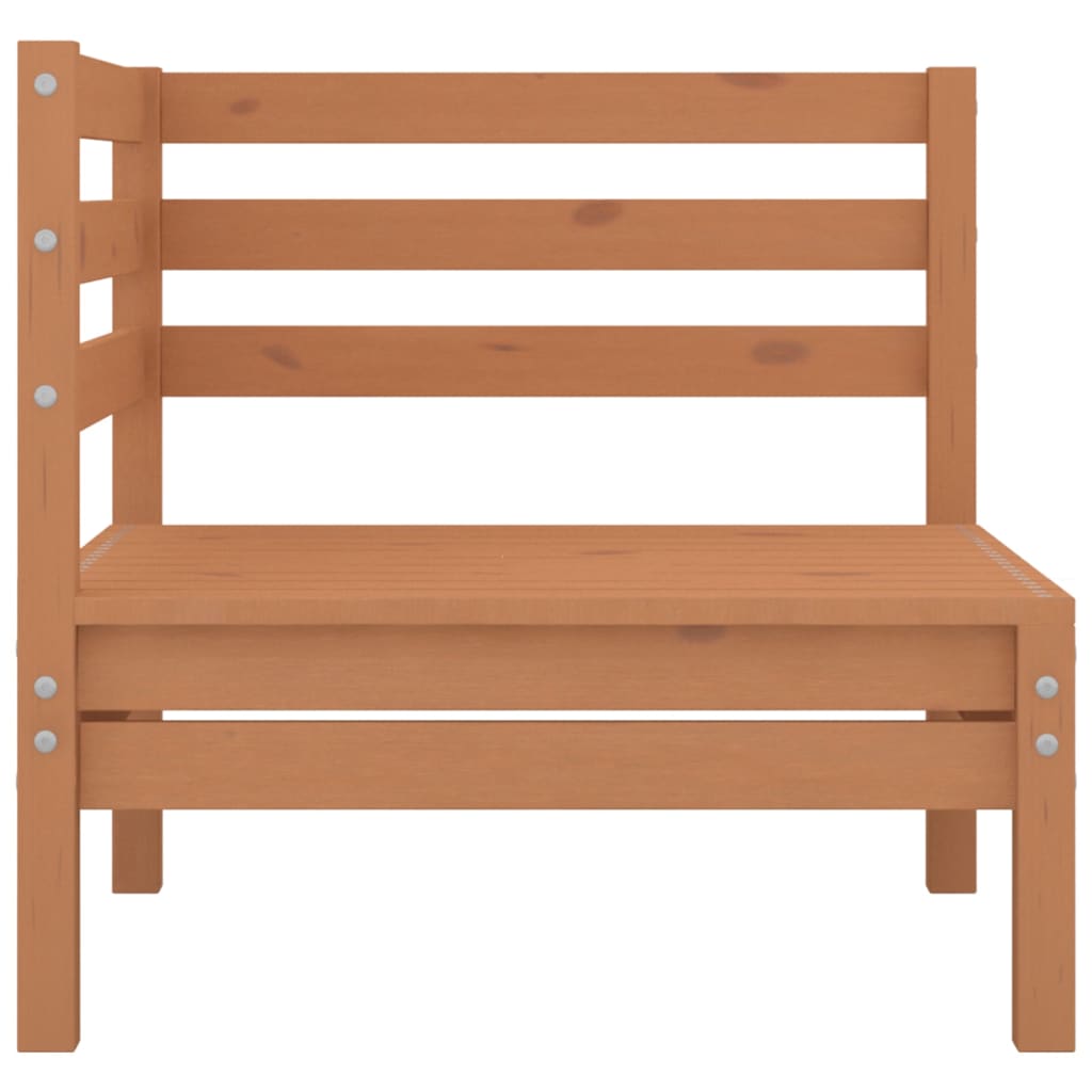 Honey Brown Solid Pinewood 2-Seater Garden Sofa