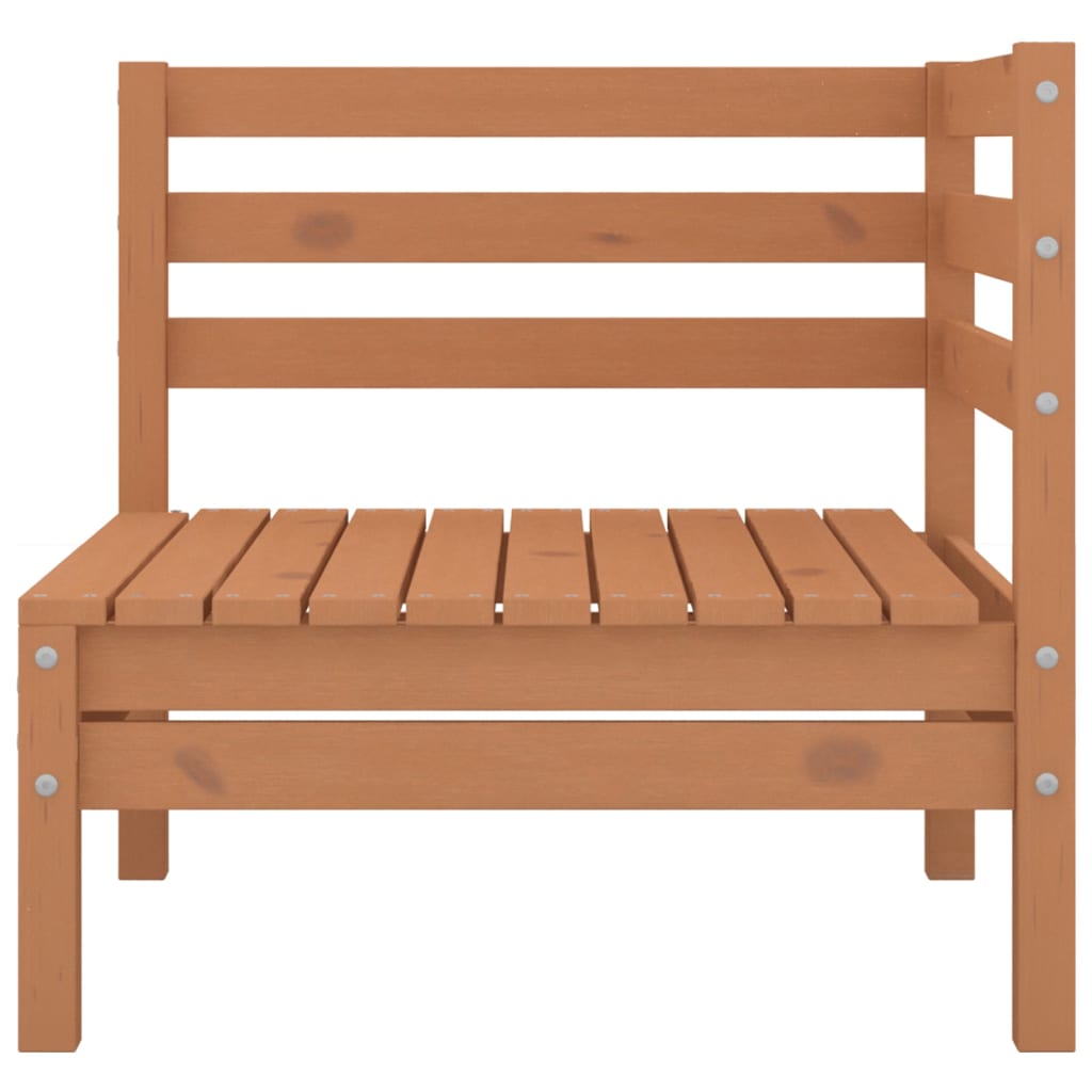 Honey Brown Solid Pinewood 2-Seater Garden Sofa