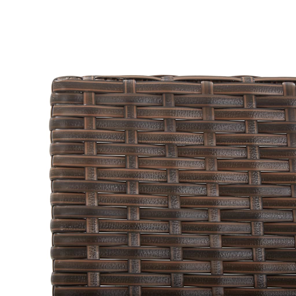 Cozy Brown Poly Rattan Garden Bench with Cushions, 176 cm