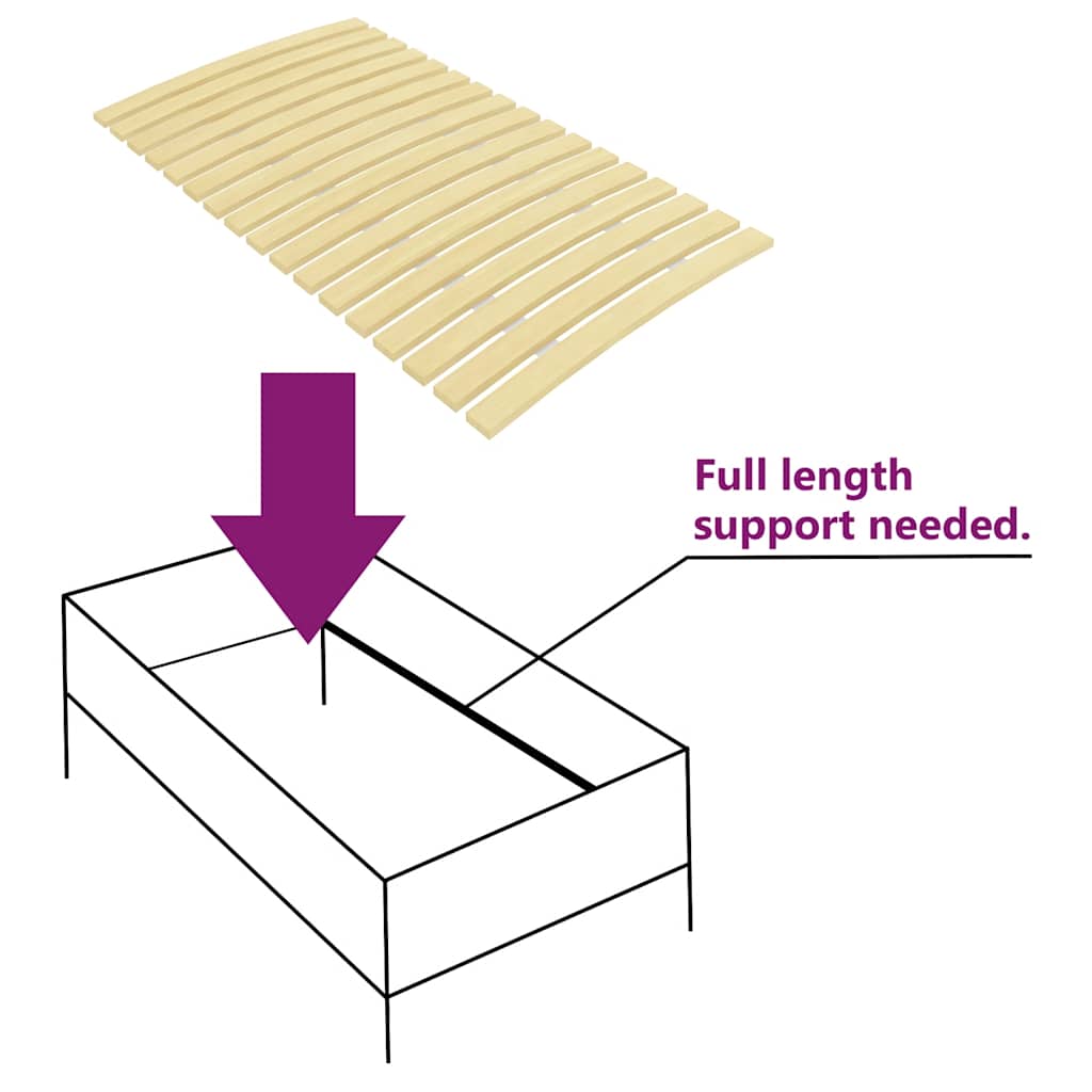 Slatted Bed Base with 17 Slats 70x200 cm