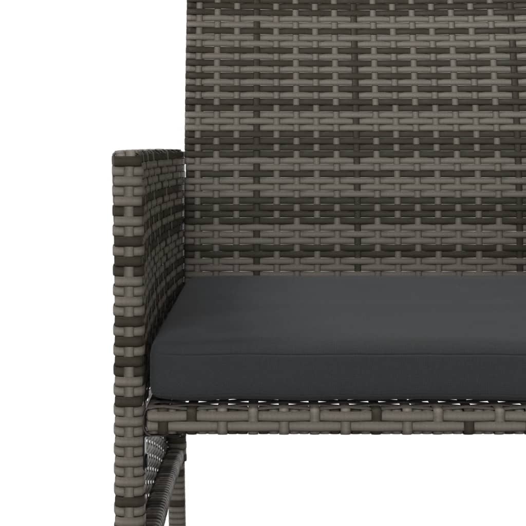 Grey Poly Rattan Garden Sofa Set: 2-Seater, Table & Stools