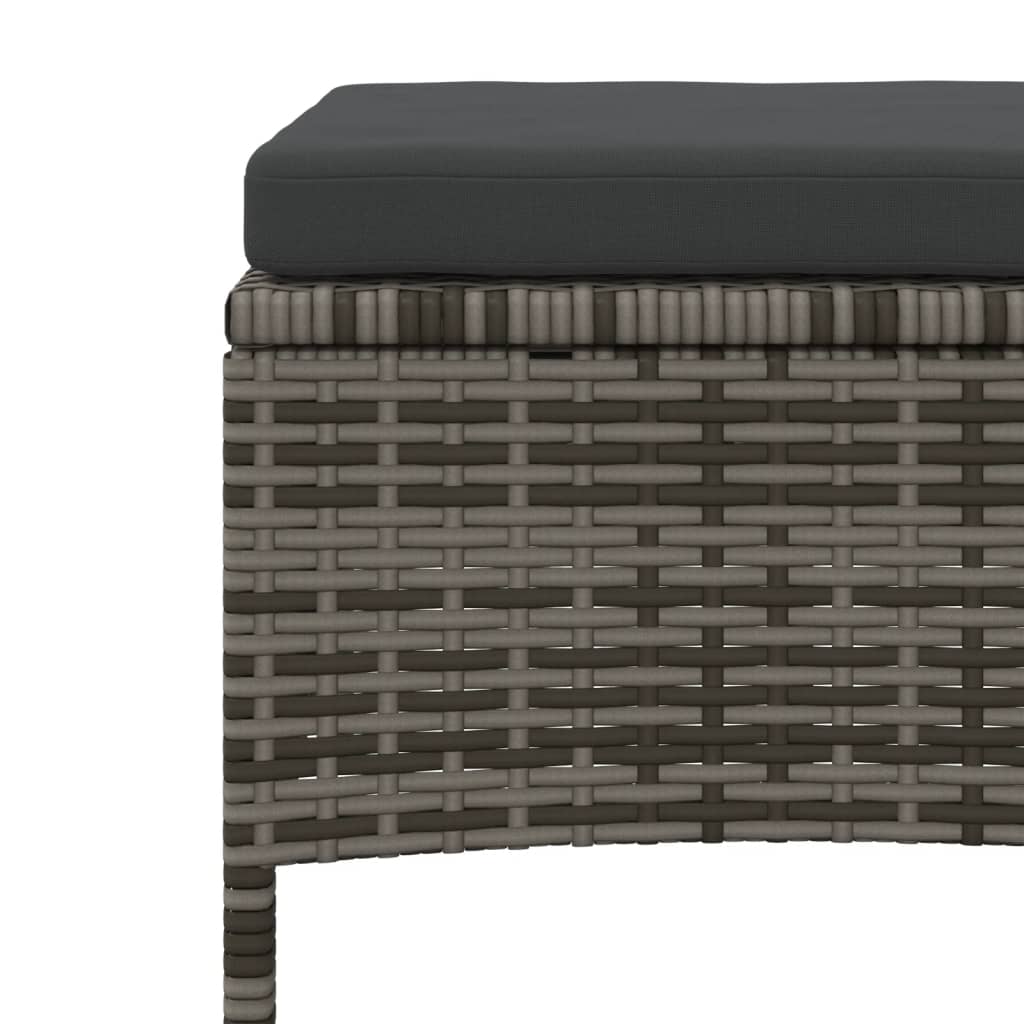 Grey Poly Rattan Garden Sofa Set: 2-Seater, Table & Stools