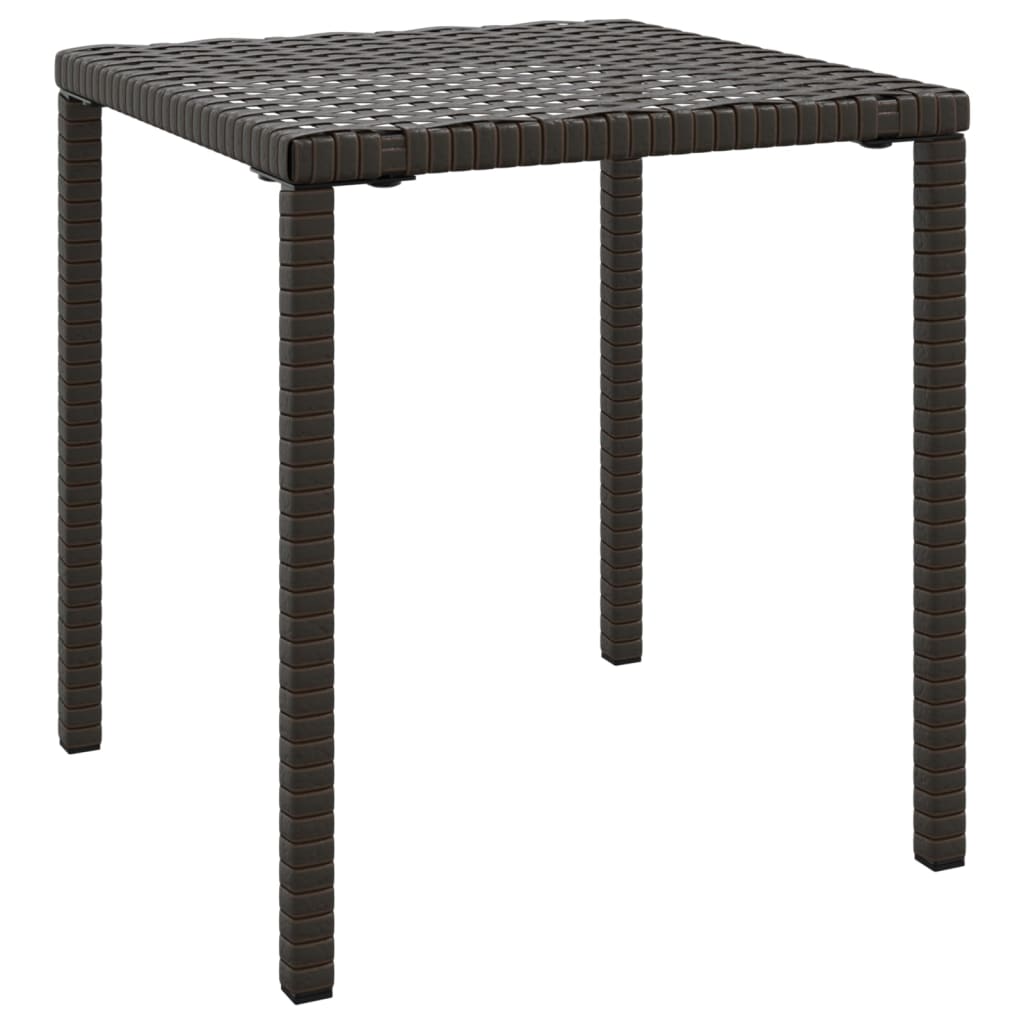 2-Piece Brown Poly Rattan Sun Loungers Set with Table