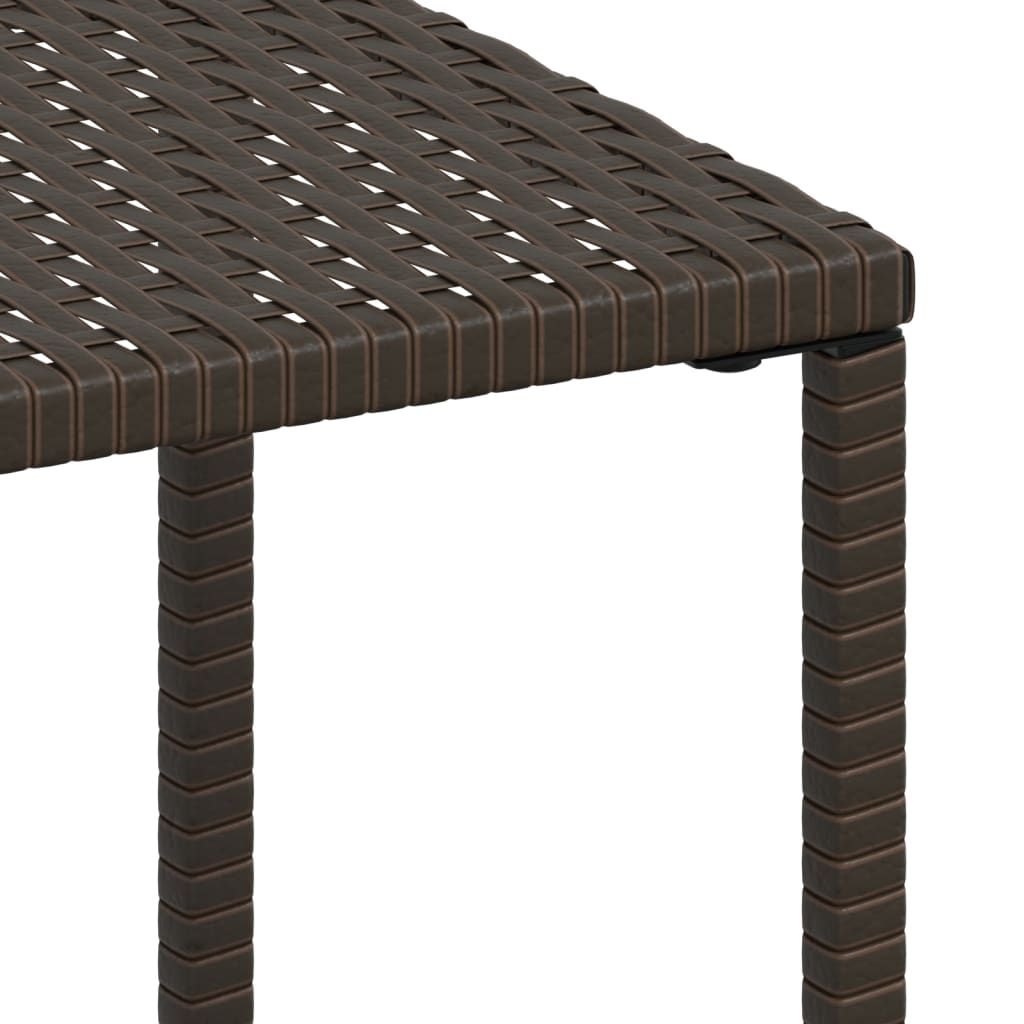 2-Piece Brown Poly Rattan Sun Loungers Set with Table
