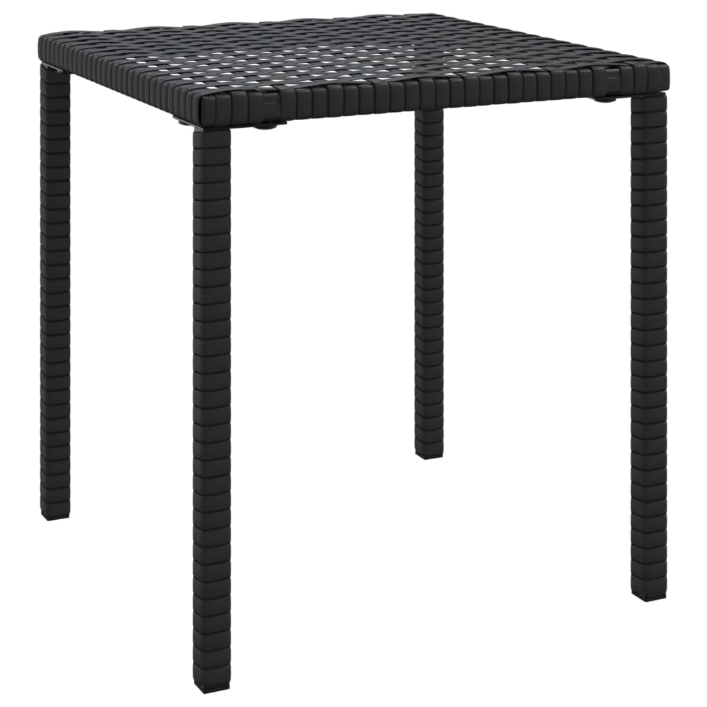 Black Poly Rattan Sun Loungers Set with Table - 2 pcs