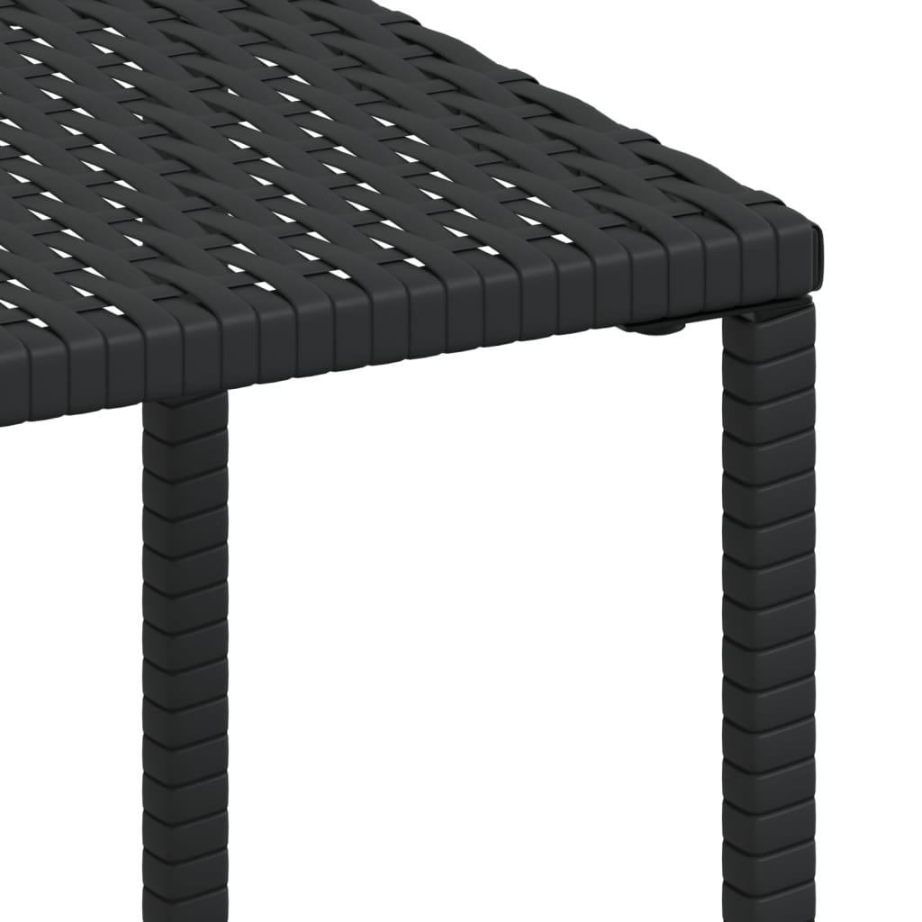 Black Poly Rattan Sun Loungers Set with Table - 2 pcs