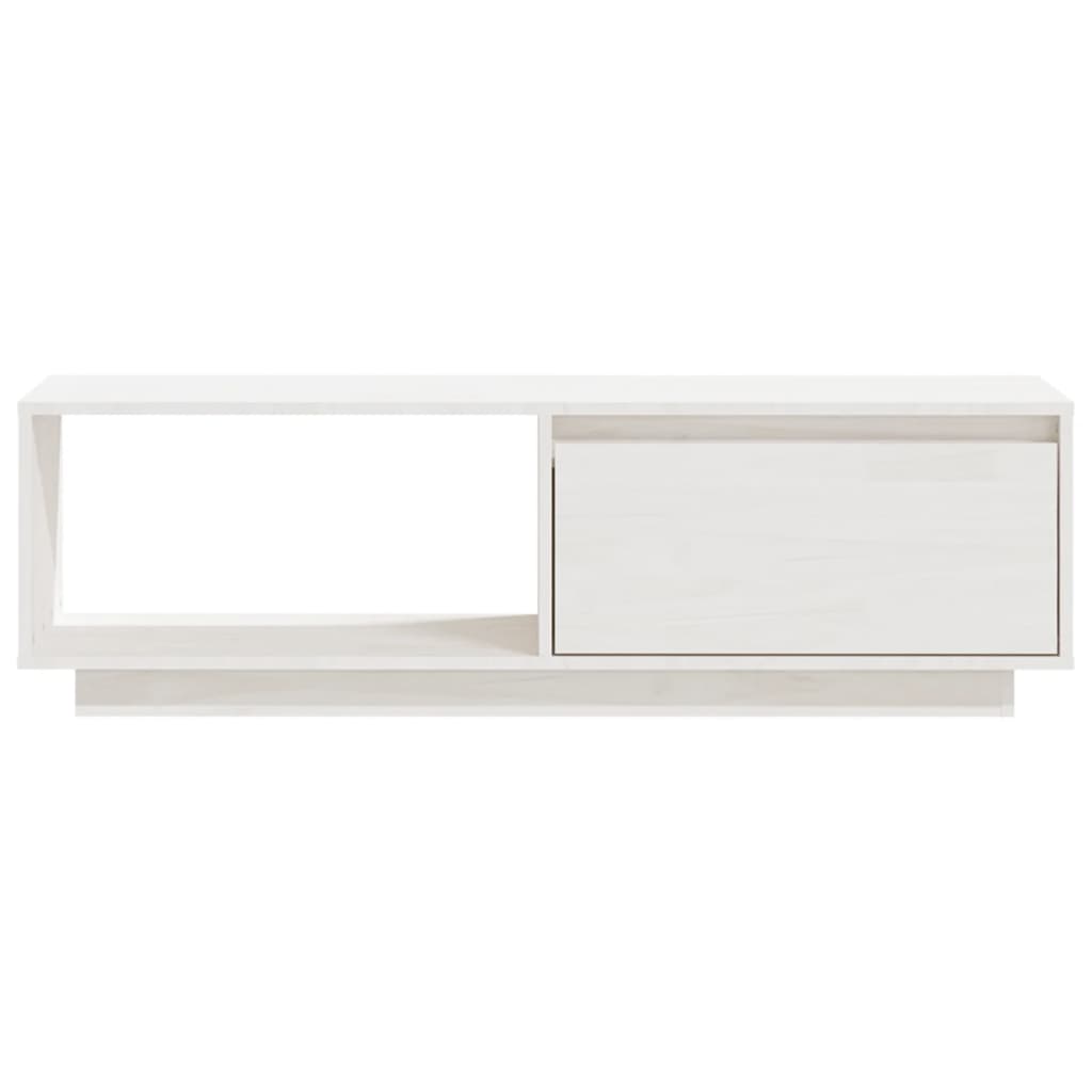 TV Cabinet White 110x30x33.5 cm Solid Pinewood