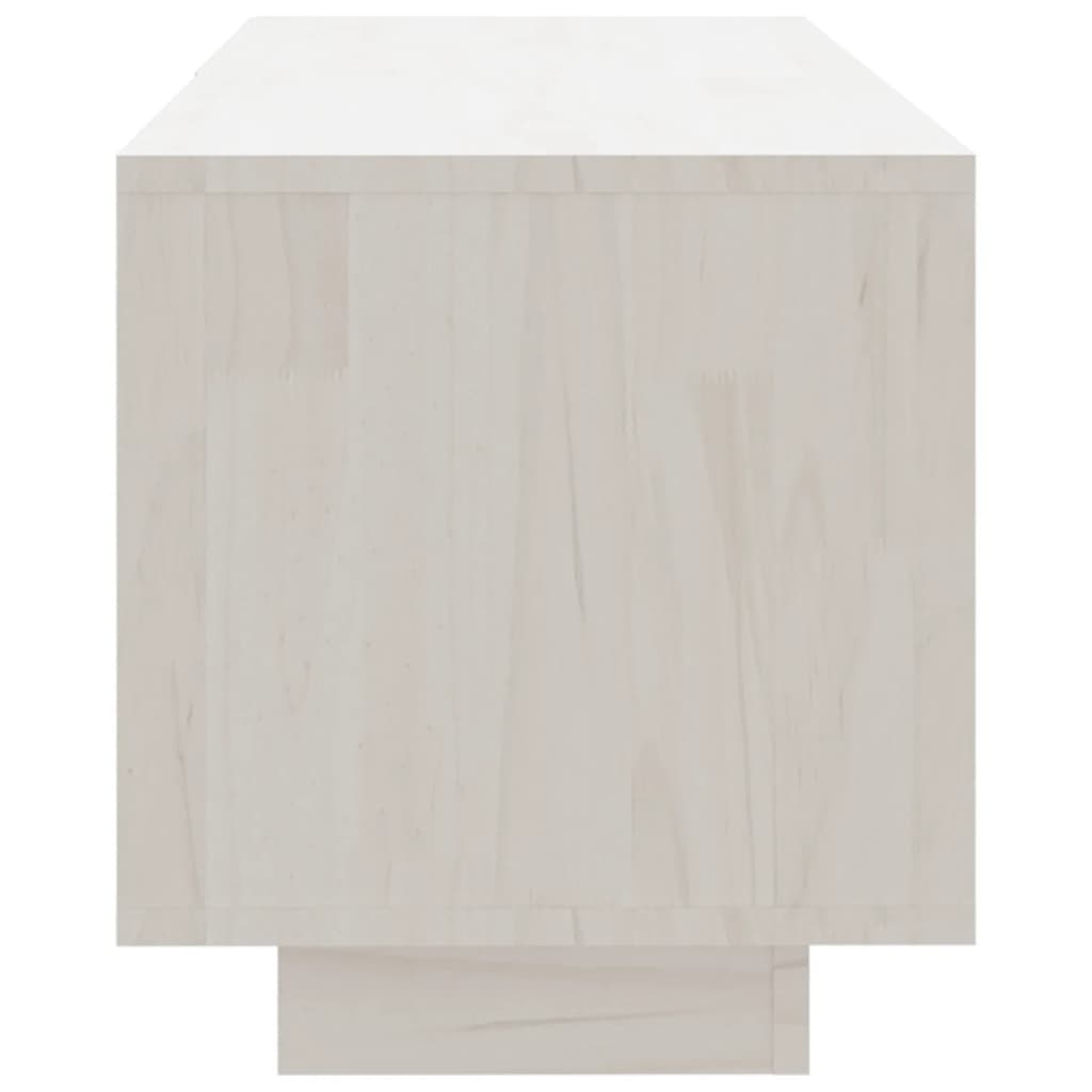 TV Cabinet White 110x30x33.5 cm Solid Pinewood