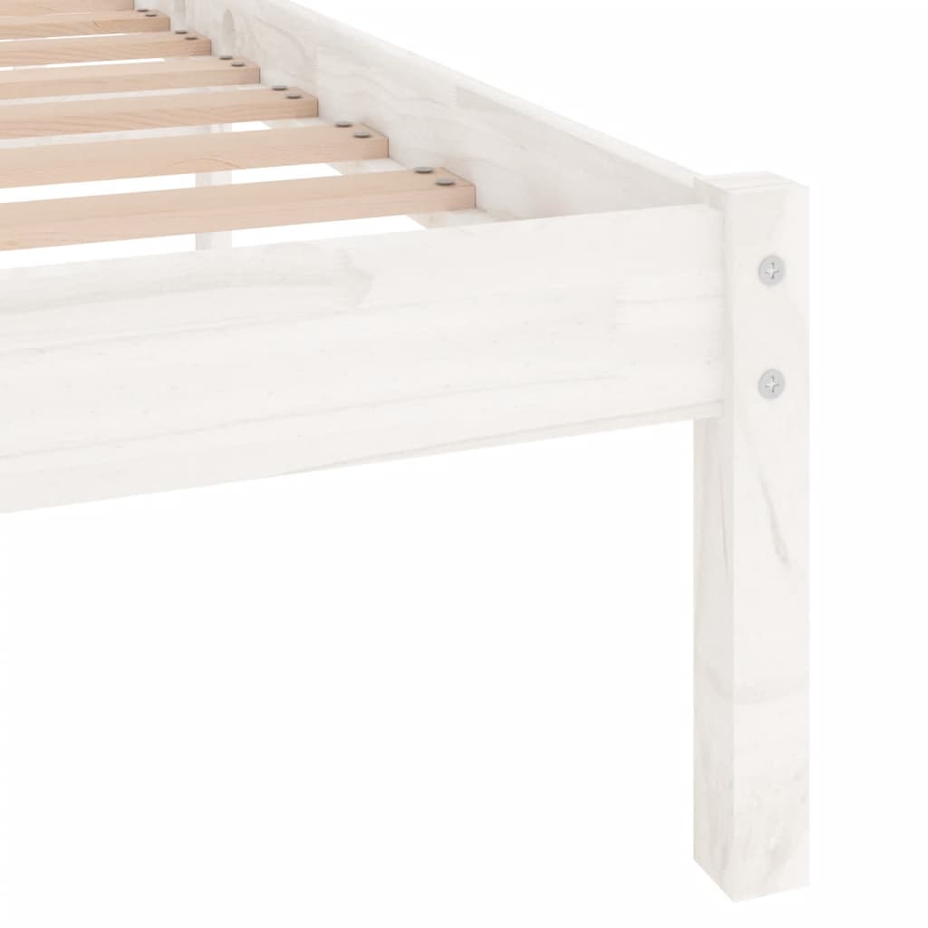 White Solid Wood Bed Frame 200x200 cm - vidaXL 810038